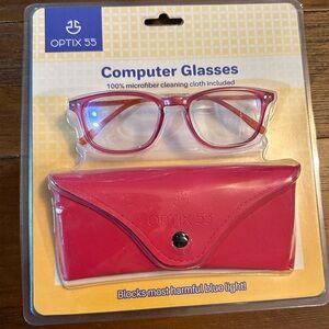 Optix 55 Computer Glasses comes with case blocks‎ harmful blue light NWT